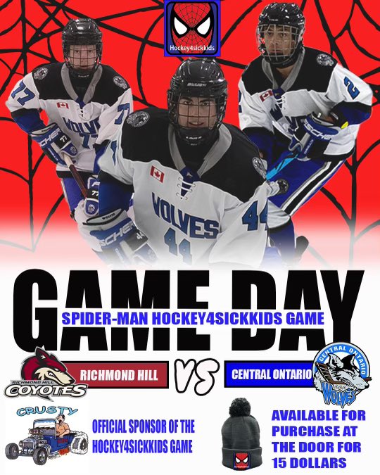 Big night at Scucog Arena for the Wolves Spider-Man 4 Sick kids fundraiser game