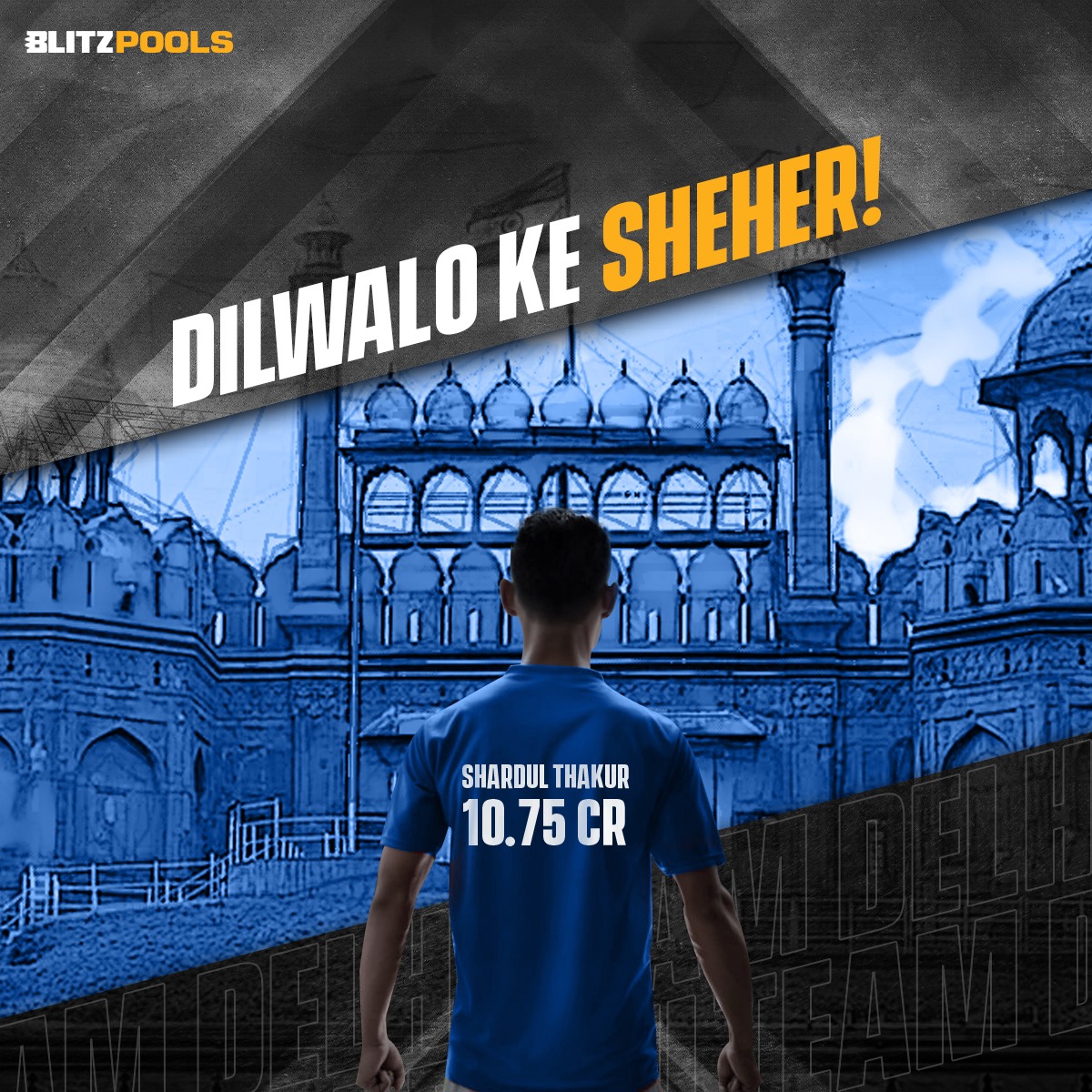BlitzpoolsIndia's tweet photo. We Congratulate our BLITZPOOLS team member @shardul_thakur for going to Dabang Delhi with a whooping 10.75 CR. https://t.co/aOGsAfkoDz