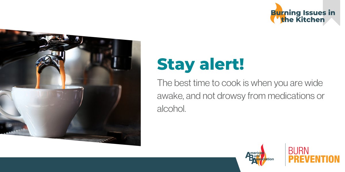 PBGFire's tweet image. Stay alert! 🚨 𝐓𝐢𝐩 #𝟔: The best time to cook is when you are wide awake and not drowsy from medications or alcohol. #PBGFR #NBAW #CookingSafetyTips