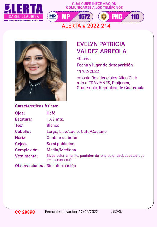 isabel_claudina's tweet photo. #AlertaIsabelClaudina
🚨 Ayúdenos a encontrar a
EVELYN PATRICIA VALDEZ ARREOLA
Desapareció  el11 de febrero 2022
Cualquier información comunicarse al teléfono 📞 1572
Gracias por difundir esta información❗ https://t.co/nLwav7kYI1