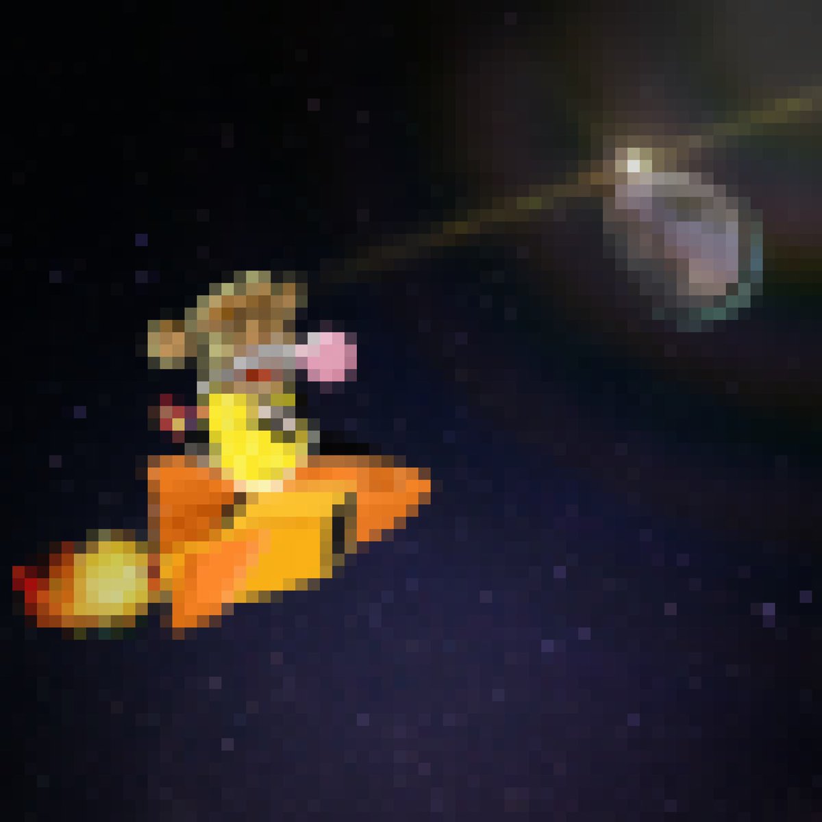 upwardpeace2u's tweet photo. Iβm not sure I can prove it as itβs a pixelated image π΅π½ββοΈ but looks like somebodyβs Ape took My Beavers Rocket to take a Flight to the Moon last night! π§Ask away @cryptomatx1 .. Well @SeeksNFT β¦@uglykitties1 @sabet What do you thinkβ¦ β¨#BeaverFlight https://t.co/ecr8w7Ctbs