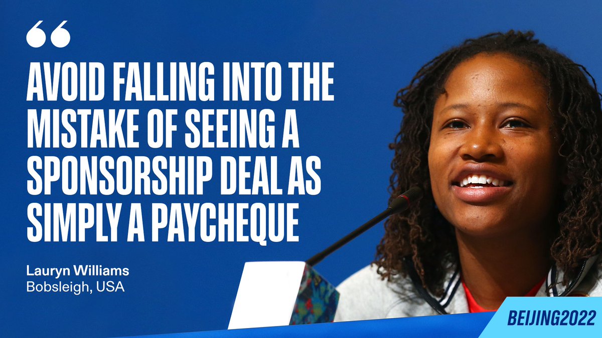 Sponsorships are about more than just the financial aspect. 💵

Use your time <a href="/Beijing2022/">Beijing 2022</a> as an opportunity to leverage and monetise your personal brand on the biggest sporting stage.

<a href="/laurynwilliams/">Lauryn Williams</a> 👉 athlete365.org/lauryn-william…