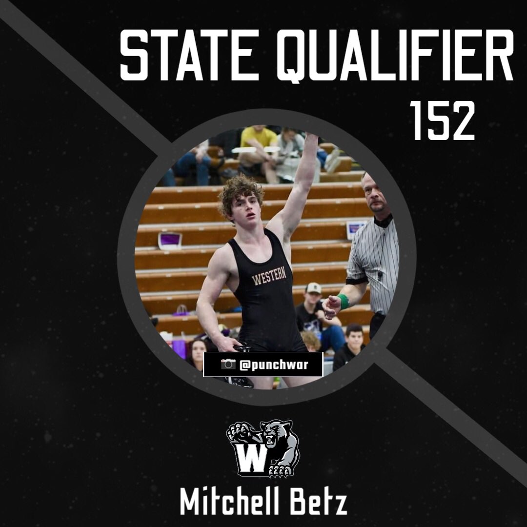 Western Wrestling (@whs_wrestle1) on Twitter photo Mitchell Betz. 
152 Pound STATE QUALIFIER with a 3-1 win. 
 #W #warpanthers Mitchell Betz. 
152 Pound STATE QUALIFIER with a 3-1 win. 
 #W #warpanthers
