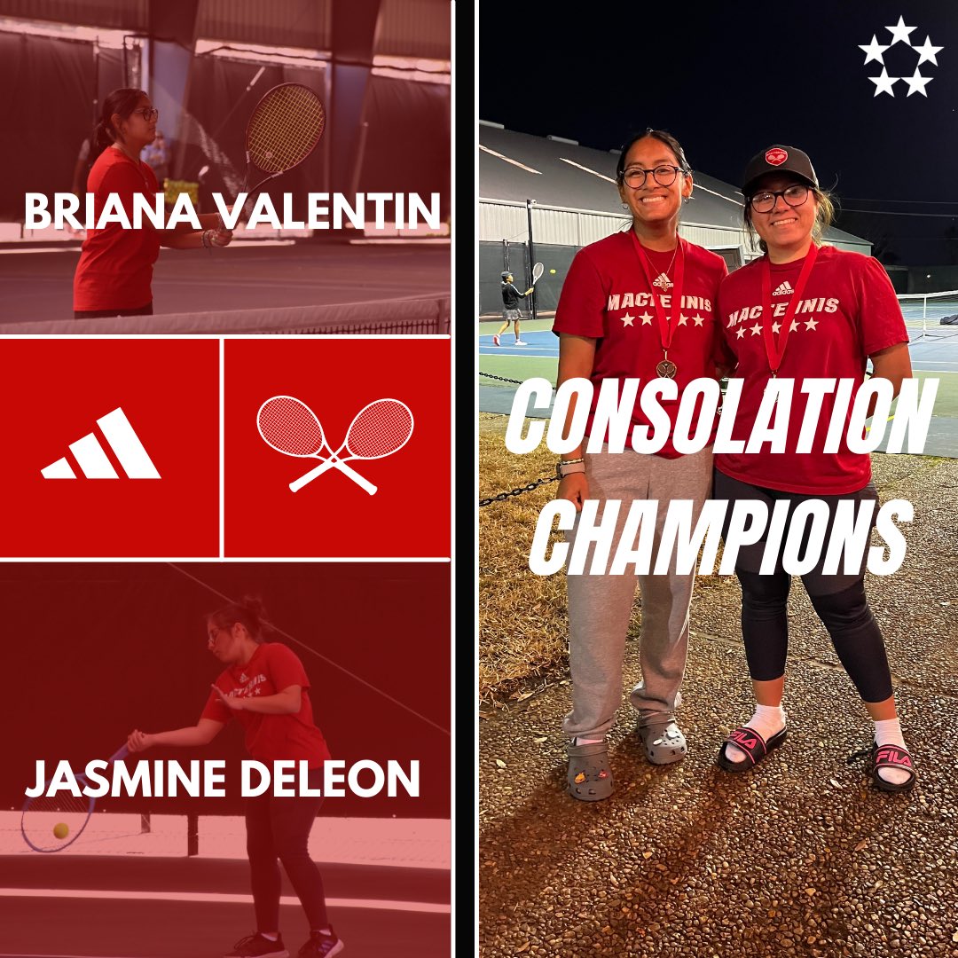 MacArthurTennis's tweet photo. Our Varsity played some great competition yesterday at our Aldine ISD tournament! 

Congrats to Jasmine Deleon and Briana Valentin for winning the B Girls Doubles Consolation Championship!🏅 https://t.co/AuJtCGV1Jm