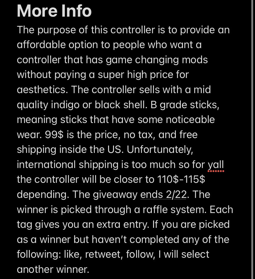 GIVEAWAY + ANNOUNCEMENT

THE 99$ CONTROLLER

Wavedash Notches
Snapback Mod
Tactile Z Button
Lubed Sticks/Springs
Stabilized Buttons

Giving one away! To spice it up I added paracord and bald buttons.

Like/retweet/follow to enter! Tag someone for extra entries! Winner 2/22 :))