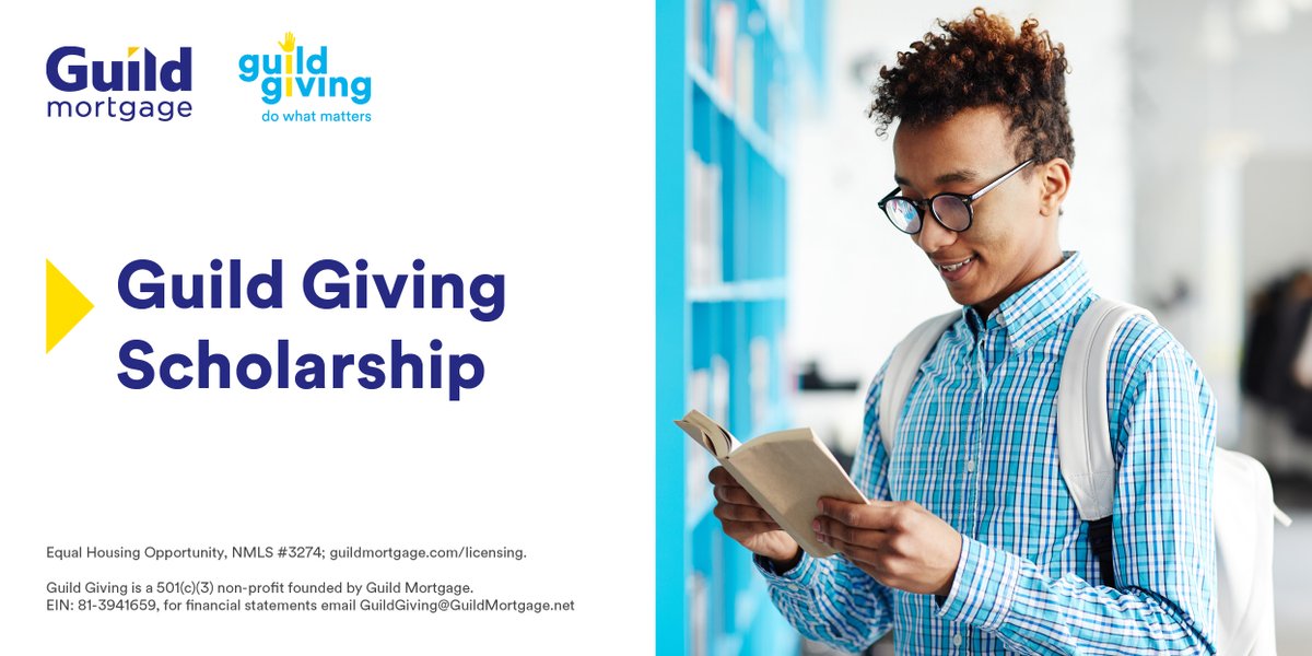 guildmortgageco's tweet photo. Each year the Guild Giving Foundation awards up to ten $1,500 college scholarships to full-time students nationwide. The application period is now open through April 4, 2022. Visit https://t.co/xfCYQzAy4p to apply. #GuildGiving #collegescholarship https://t.co/e6ML9FltDx