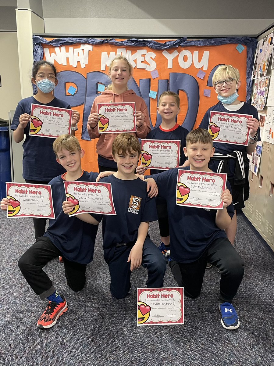 KGrayEddins's tweet photo. ♥️Our amazing 5th Grade Habit Hero’s this month! ♥️ @EddinsElem #eddinselem https://t.co/ARjfiToa4F