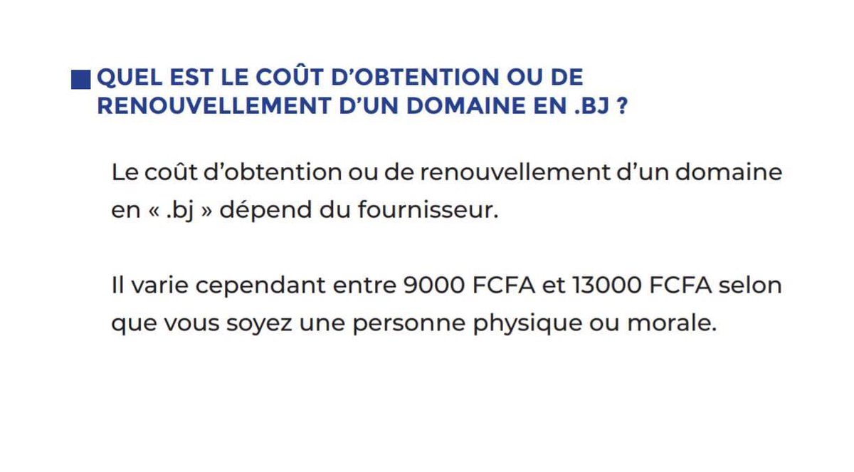 #Utile Les principaux fournisseurs du domaine .bj 🇧🇯👇🏾