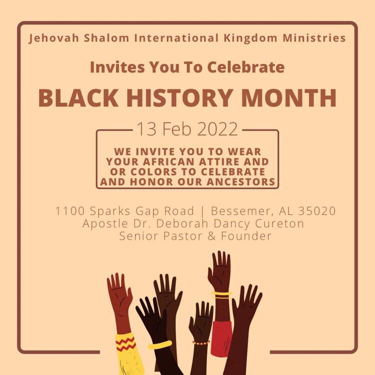 js_ikm's tweet photo. Join us Sunday (tomorrow) in your African attire, colors, and or apparel. We are celebrating our history and heritage! #blackhistorymonth #jsikm https://t.co/oUJwJ1Bbdg