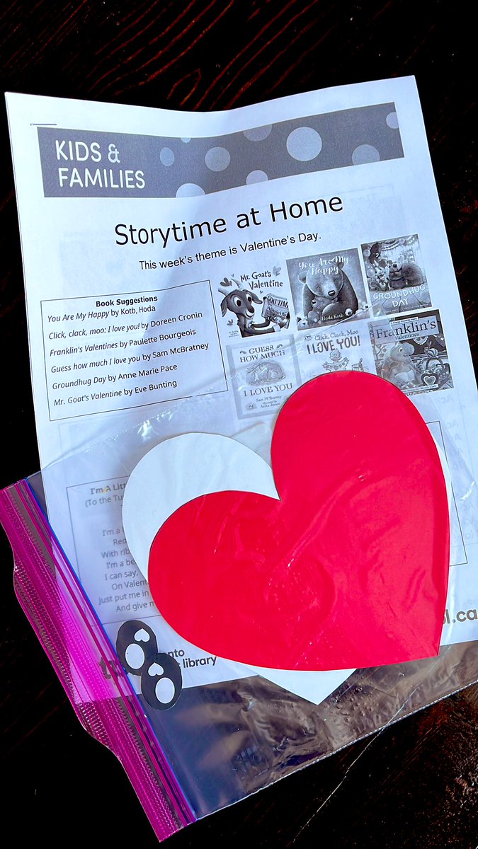 Just found out our <a href="/torontolibrary/">Toronto Public Library</a> offers weekly take home activities for kids. Thank you. We love this week’s library themed kit. 💕🥰