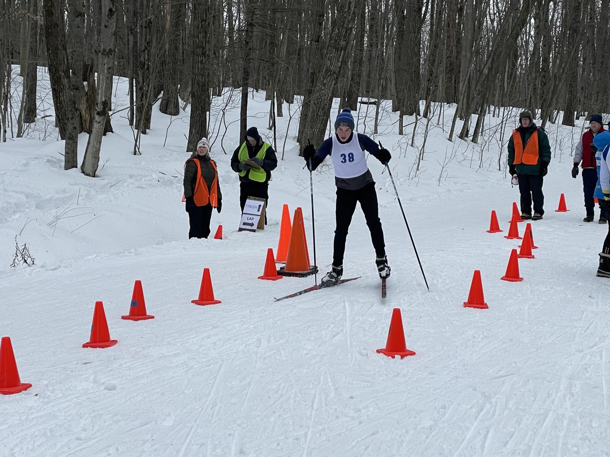 Bowe Hawkins making the turn at  <a href="/SecVAthletics/">Section V Athletics</a> Nordic Championships. #gobombers #buildingcommunity