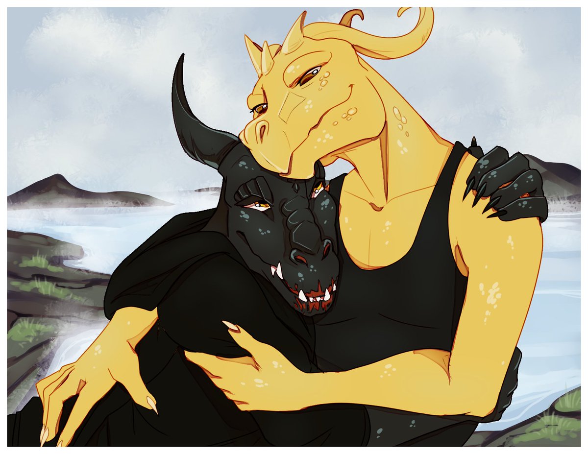 TLDPod's tweet photo. Day three of our Valentines day countdown!
Today's lovebirds are none other than Rhal and Aema! 🥰 
Credits as always are @pincushionpony on Insta and @apincushionpony on Twitter!

#TLDpod #dnd5e #rhal #valentinesday https://t.co/cYygyCUidF