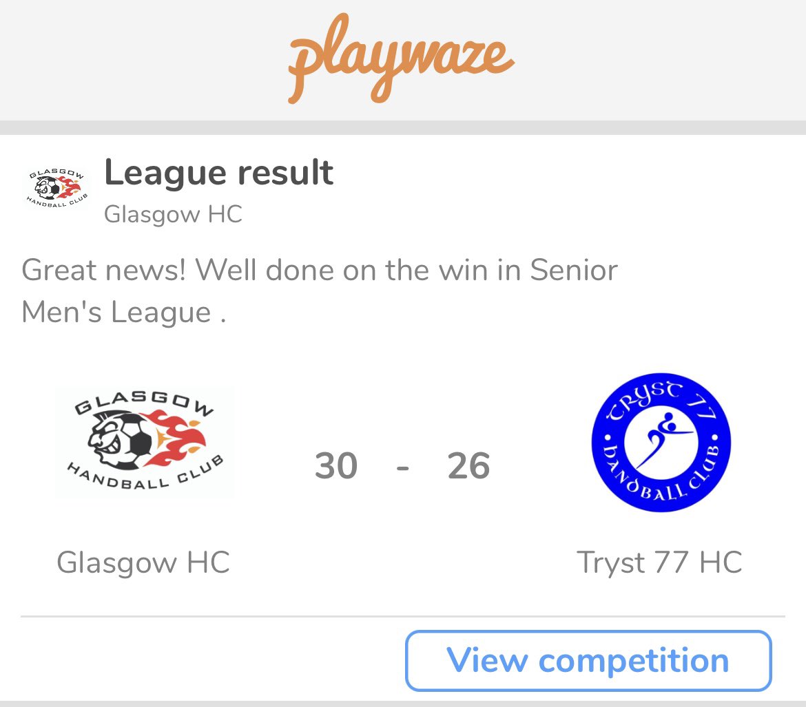 First victory this season for our men’s side today. Speed and accuracy helped! A close second half but we hung on for the win! 30-26 v <a href="/tryst77/">Tryst77</a> #wellplayed