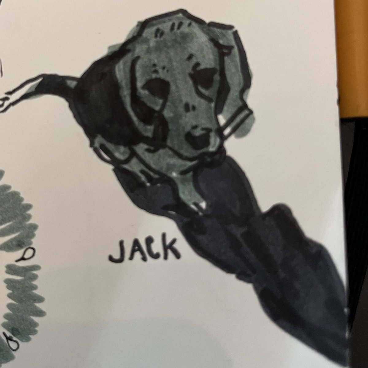 Belacqua_Fish's tweet photo. 02/12/2022. Cat &amp; Jack the very sweet and naughty beagle I sometimes pets it for. #sketch #sketchbook https://t.co/FoKl22OIzj