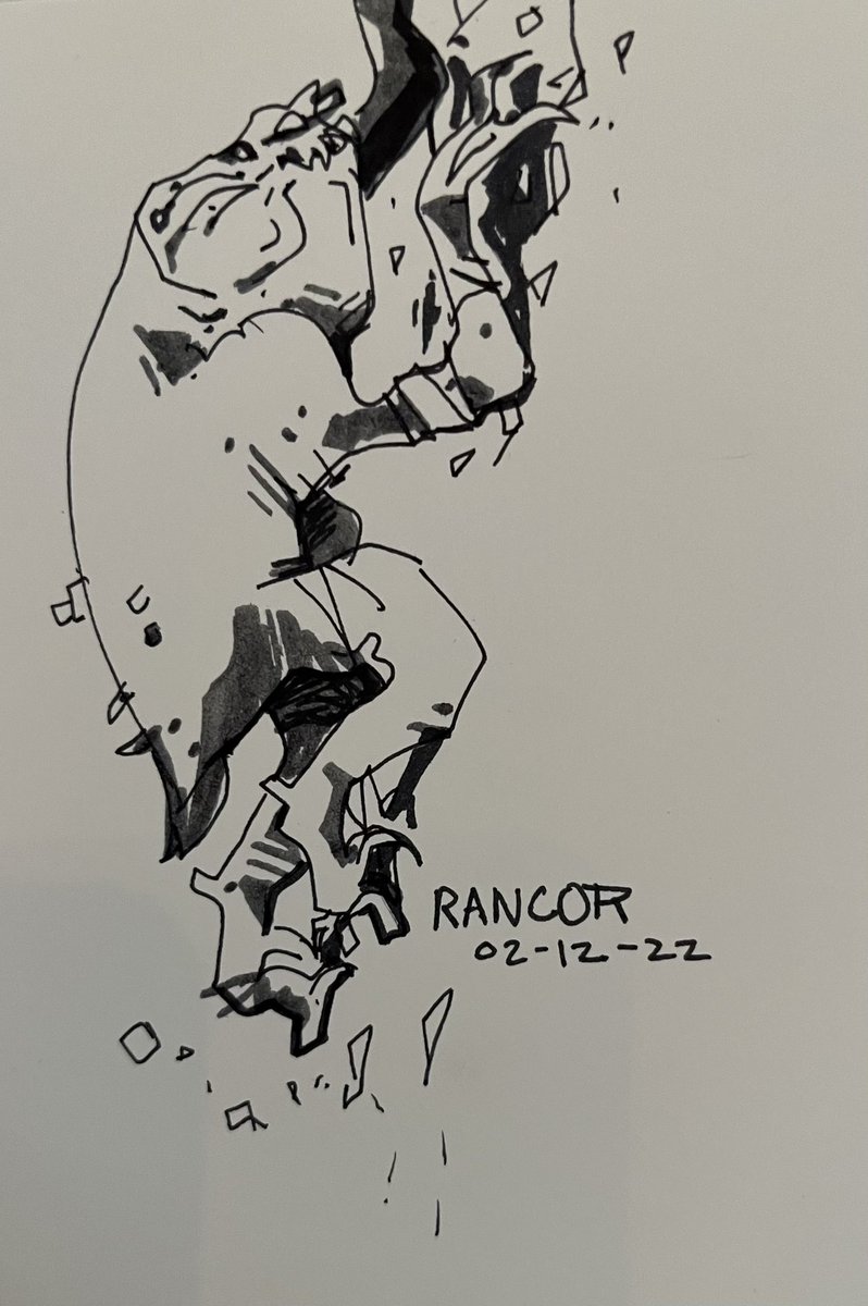 Belacqua_Fish's tweet photo. 02/12/2022. #BookofBobaFett rancor was just some inspiration. #sketchbook #sketch https://t.co/TjDQOjrFko