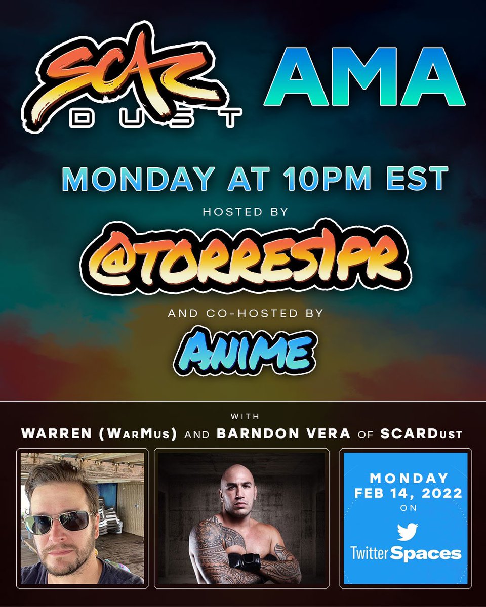 war_mus_'s tweet photo. Join us, @Verafied and myself, will be on twitter spaces Monday @ 10pm EST! @ryanbnjmn joined our team as creative director! 😎
@scardust_io @aka_canon @GoddRichAlways @YetiCoinEth @exotixtoken @CRYPTOKEMONx @moonwalkcoins @crypto_addicto7 @ok_nero @Tropic_Bamboo #SCARDust #scard https://t.co/bNmRzHFFl6