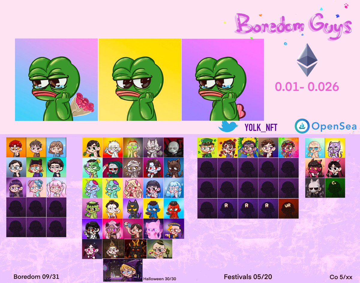 YOLK_NFT's tweet photo. 🔥🔥New Drop🔥🔥
Boredom guys come back 😅 
VALENTINEwithPepe   @jaggedsoft 
https://t.co/zv6DUoopcx
0.016 ETH ✨
ลดราคาลงมาแล้ว  กลับมาวาดต่อแล้วหลังจากหายไปหลายเดือน 

#NFTCommunity​ #NFTdrops
#NFTcollections #NFTartist​ #NFTThaicommunity
#NFTMarketplace #frogfam #pepa https://t.co/11pMLmvrF0