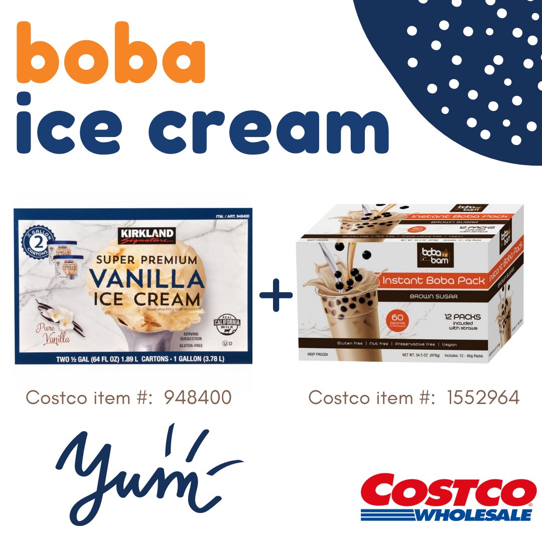 BobaBamOfficial's tweet photo. I-SCREAM for ICE CREAM!!!🍦🧋 better yet now you can add BOBA BAM🤎🧡 Yum!!! What's your favorite combination so far?
We are all ears😋 

#drinkbobabam #bubbletea #instantboba #tryme #costco #vanillaicecream #perfectmatch #bobabam #bettertogether https://t.co/OZWcysBC6A