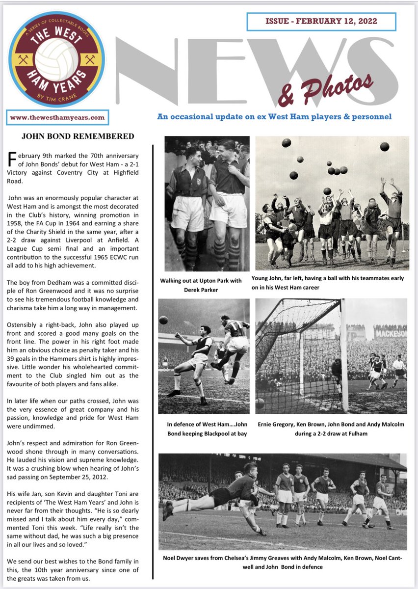 EXHammersMag's tweet photo. Latest West Ham Years newsletter is available. Itโs a 4-pager so email me for the rest. Iโll include some back issues too. tcrane183@gmail.com #westham #johnbond #newsletter https://t.co/Gpvc6nIqfe