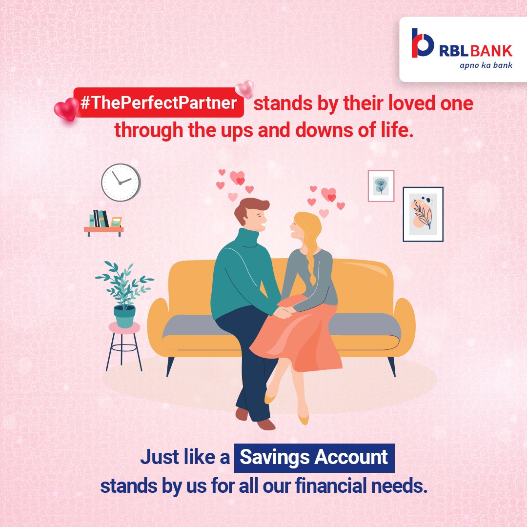 rblbank's tweet photo. Standing by your loved one through the ups and downs of life can make the future brighter. Be #ThePerfectPartner by opening a #SavingsAccount today!
Click on the link to open a Digital Savings Account https://t.co/zC07pYS3Q4
#ValentinesDay #ApnoKaBank #RBLBank https://t.co/9o1PBOpyJL
