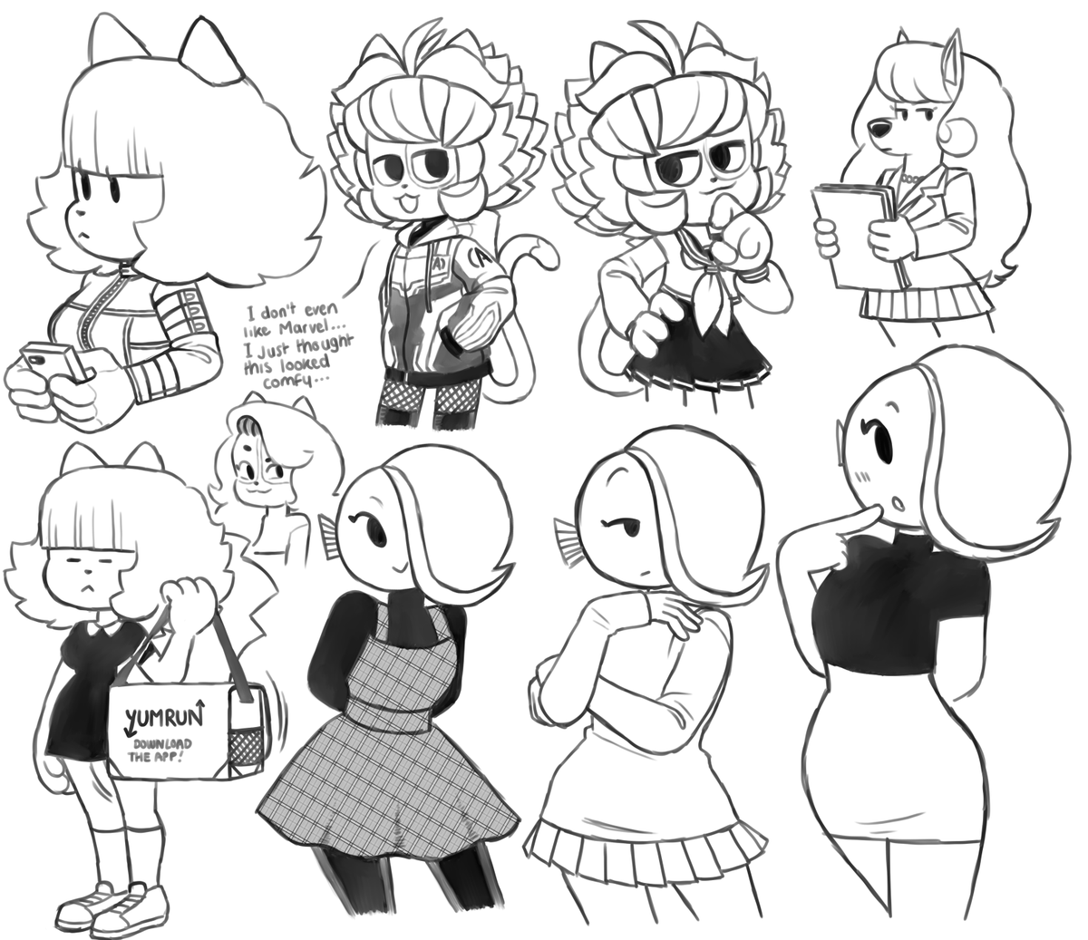 I've been having trouble drawing cleaned up stuff so here's some doodles. 