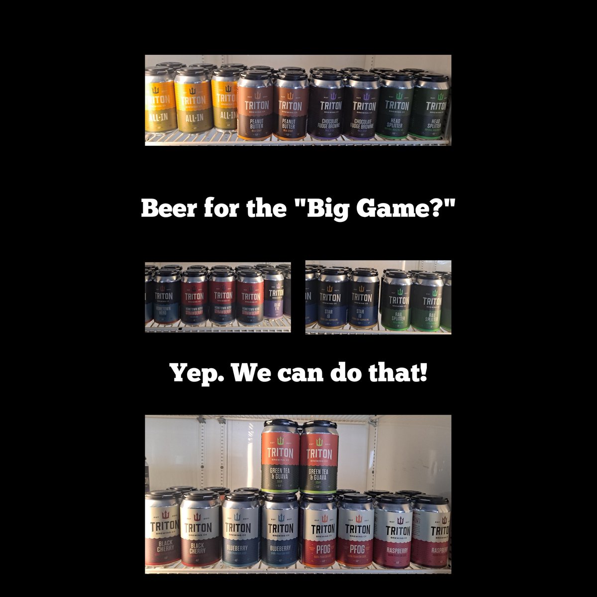 Beer for the 'Big Game?' 14 canned options plus a few others in #growlers. We #CAN help! 🍻🏈

#BrewedOnBase #Indianapolis #FtBenIN #Supporttheforthefort #WhyILoveLawrence #IndianaGrown #IndianaBrewed #IndianaBeer #indianacraftbeer #independentcraftbeer