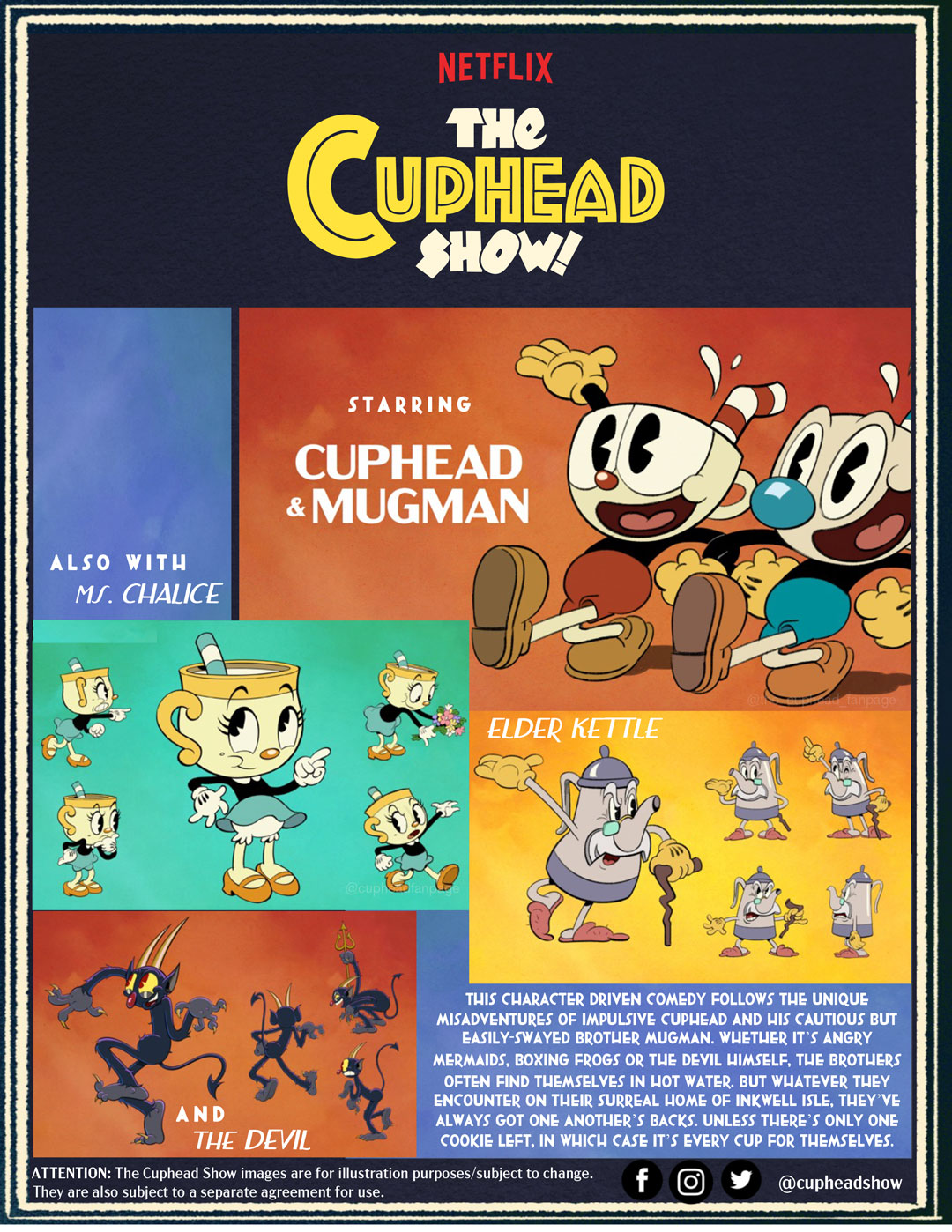 Cuphead Show Characters' Posters, Cuphead Show