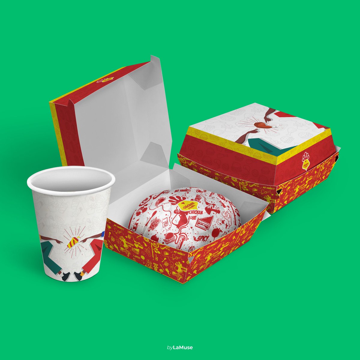 bylamuse's tweet photo. Packaging design (pitch) project I worked on for @chickenRepublic , really had phone working on this π
Check the Full project here:- https://t.co/efLAZ594Sp
#packagingdesign #brandidentity #logotype #LogoDesigns #packageinspiration https://t.co/DBrmzU1g6a