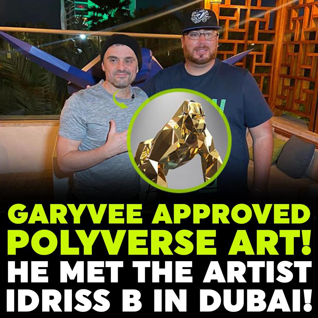 Idriss B. creator of @polyversenft met Gary Vee in Dubai!

He Loved Polyverse Art Sculpture ✨

✅ Mint 1 NFT GET 1 SCULPTURE
🎇 Access to private events, like private concert with Tyga, Ja Rule and Busta Rhymes

polyverseart.io

Join us now!

#NFT #NFTs #Metaverse
