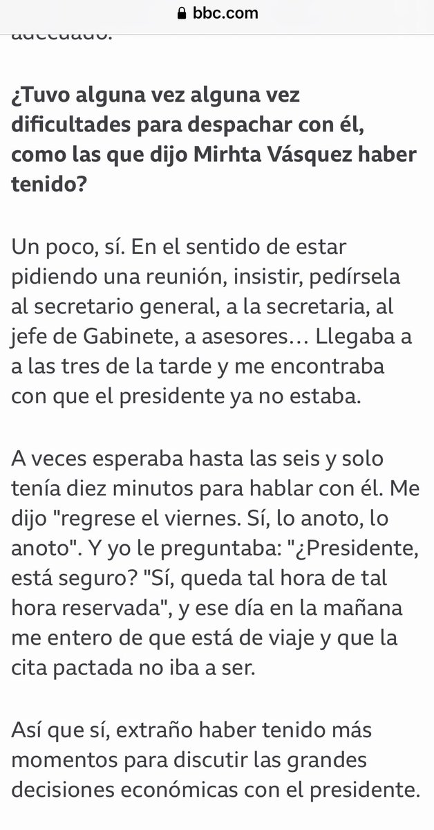 Aquí Francke le cuenta a la BBC cómo Castillo no lo recibía y lo dejaba plantado Y EL POBRE TUVO QUE AGUANTAR MEEEEESES ESA HUMILLACIÓN COBRANDO PUNTUALMENTE SU SUELDO DE MINISTRO 😱