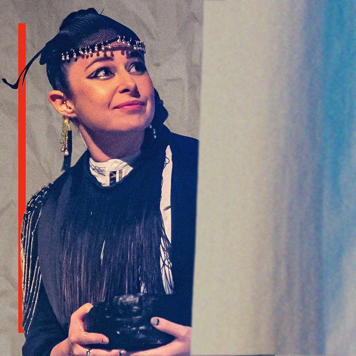 The inscrutable PJ Prudat in IPHIGENIA AND THE FURIES (ON TAURIAN LAND). Streaming Online at <a href="/beyondwallsTPM/">Theatre Passe Muraille</a> Feb 23-26