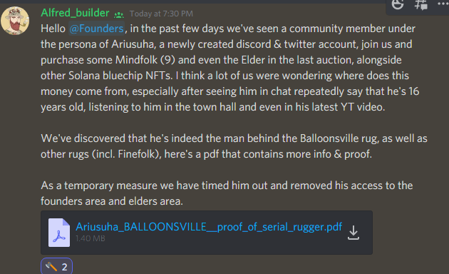 A research made by @mindfolkART mods and admins reached the same results found over @BoryokuDragonz alpha chat. Really interesting to see how the situation is going to evolve now, he always had this off-putting vibes which were what gave him away and put him on the spot