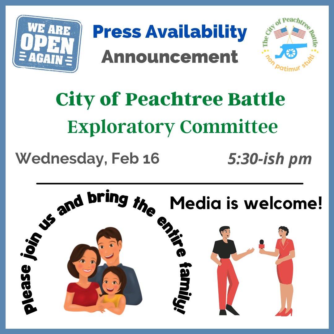 NoBCVotePBCIn23's tweet photo. 🚨 ANNOUNCEMENT 📯

The Re-Established City of Peachtree Battle Cmte. will hold a Press Availability at the Atlanta Brewing Company on Feb 16th at 5:30pm-ish

Press Release: https://t.co/CGYjt2wez6

🦅 It's time for Peachtree Batalians to declare their INDEPENDENCE (from BC)! 🇺🇸 https://t.co/9GgWXs9h1I