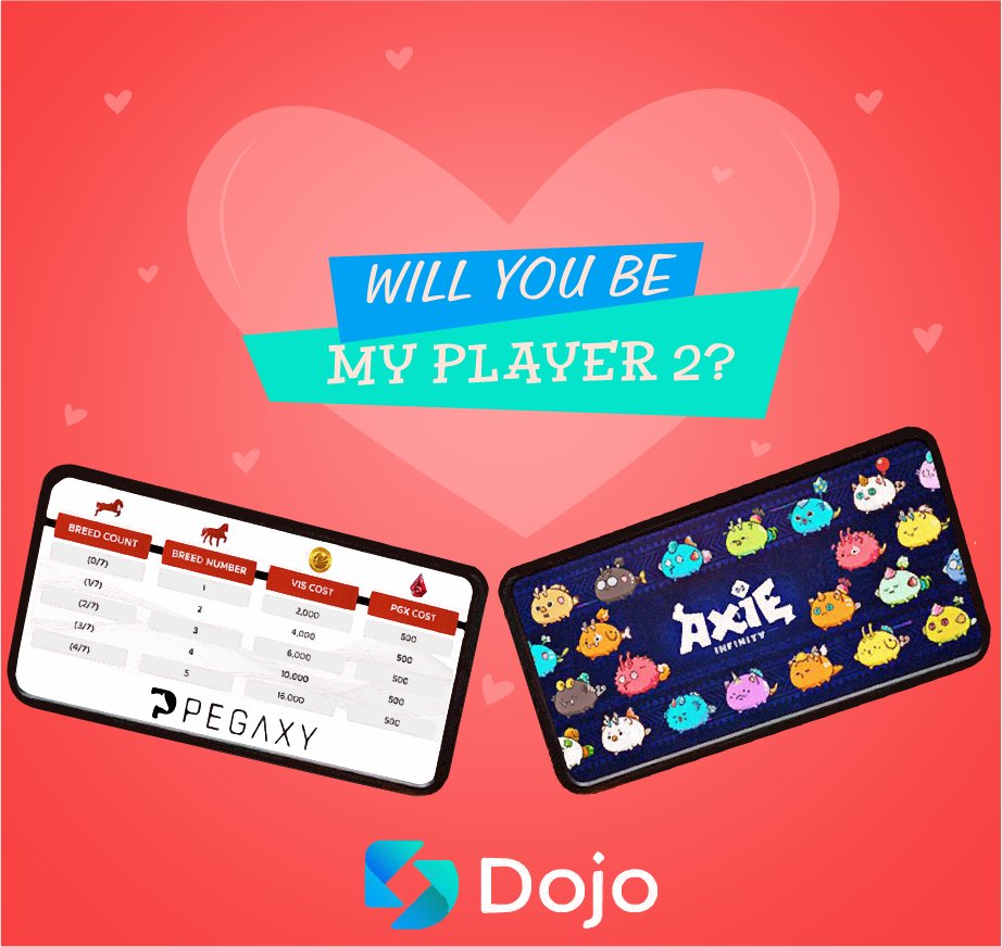 DojoP2E's tweet photo. Will you be my player 2? ๐
Join our discord โฌ๏ธ ๐
https://t.co/zb32mQDHyu
#Pegaxy #PegaxyScholarships #AxieInfinity #AxieinfinityScholarship #VerifiedGuild #Scholars #NFT https://t.co/Ipf1qIxKsm