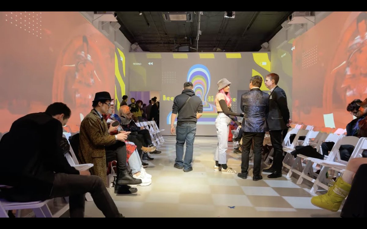 WE ARE LIVEEEE 🌀

REALM RUNWAYS NYFW immersive experience 🚌

Do I see our 🔴 NODE ONE 🔴 Collaboration on the big screen 👀

<a href="/indicatrades/">Blockchain Bunny 🐰</a> (scene) <a href="/a_ainsha/">Aisha</a> (dress) <a href="/steeno_katan/">Ehem</a> (beat)  <a href="/GarciaGalleries/">Garcia Galleries</a> &amp; <a href="/MoCasso_of_nfts/">Mo like Mo’Money</a> (patterns) @A_welewa (model) 

youtu.be/INFFMWeTKvs