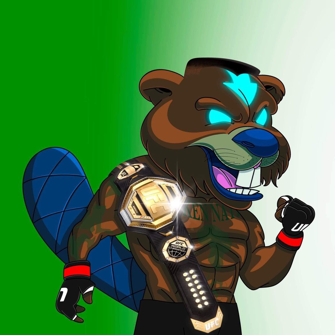 EagerbeaverNFT's tweet photo. This badass beaver inspired by Izzy is not apart of the collection BUT being an all Aotearoa project you better believe we get behind all our kiwi brothers and sisters smashing it! Let’s go @stylebender , do us proud! #eagerbeavernft #NZ #stylebender #ufc https://t.co/pOgNU6OMpi