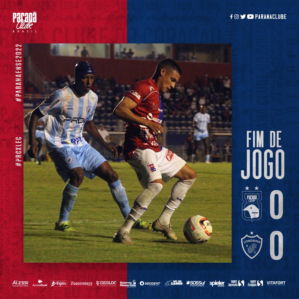 ParanaClube's tweet photo. Fim de jogo na Vila, ficamos no 0x0!

Tivemos algumas oportunidades mas infelizmente não obtivemos sucesso!

Nosso próximo desafio é contra o  Cianorte fora de casa na próxima Quarta-feira (16), às 19h.

#PRCxLEC #Paranaense2022 https://t.co/KuNKJCFLdP