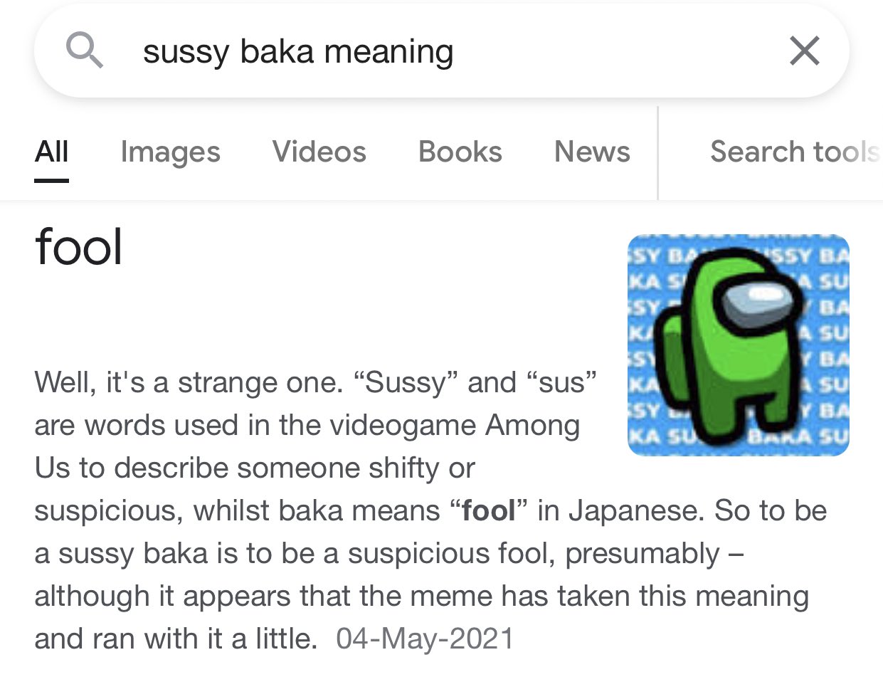 X 上的Oshaz：「My 4 year old brother was going around calling everyone “sussy  baka”, so I had to check the meaning. Where does he even learn all this??   / X