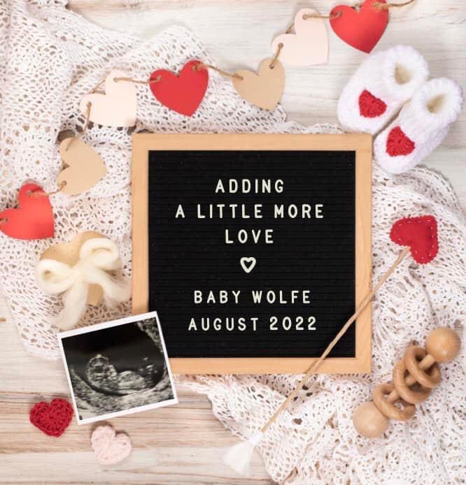 Awolfe_83's tweet photo. Beyond excited to announce we will be adding a little one to our family in august ❤️

@Emuhhlee_22 https://t.co/ydkppl2Jh0