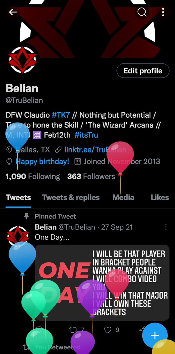 TruBelian's tweet photo. It's a balloon sorta day, today~
#BDay #itsTru https://t.co/eoWpGr3jQP