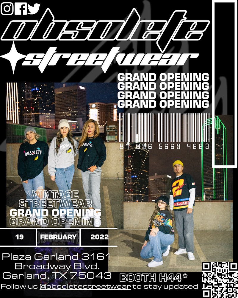 obsoletestreet's tweet photo. ⚠️GRAND OPENING!⚠️ Feb.19th 2022 new store opening up in Garland Texas about 10 min away from Dallas! Please share and retweet this post to bring awareness to the grand opening! Would truly appreciate it! #supportsmallbusiness https://t.co/VqagMrVJW8