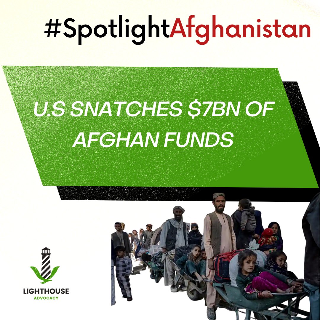 LighthouseNGO's tweet photo. America worsens Afghanistan’s humanitarian crisis by snatching half of the country's funds. 1/6
#Afghanistan #20yearsofWar #Occupation #US #Biden https://t.co/7cboQpqZI8