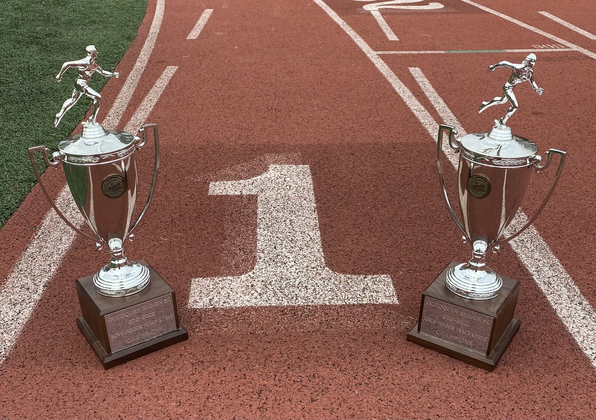 Regional champs for the boys and girls indoor track teams.