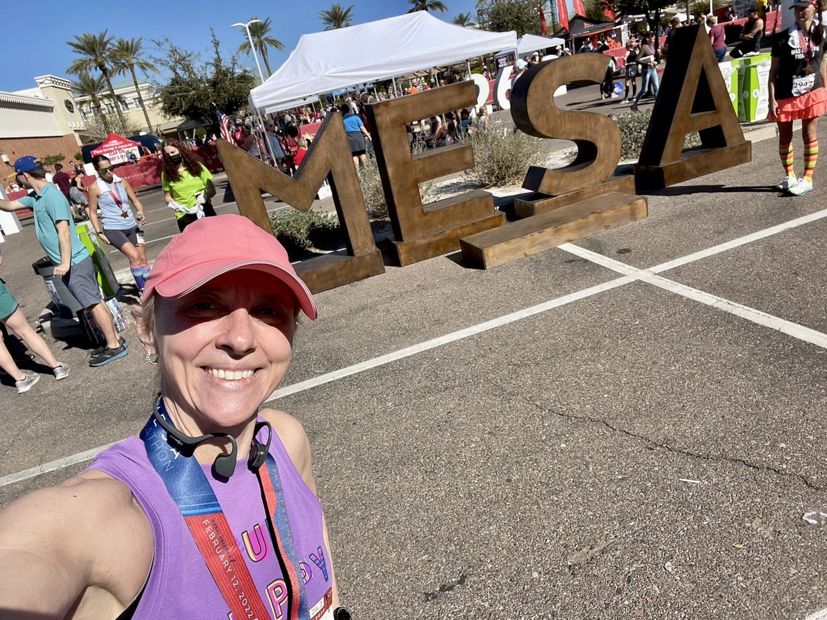 napermom_kiddoc's tweet photo. Finished!! Beautiful scenery, a little warm at the end, painful past 5-6 miles as always, but way better than my last race (when I majorly hit the wall)! One of my better times, a little more than 3 minutes off my PR, but it’s all good!!

#runhappy
#runmesa https://t.co/2tBlzuW9Ad