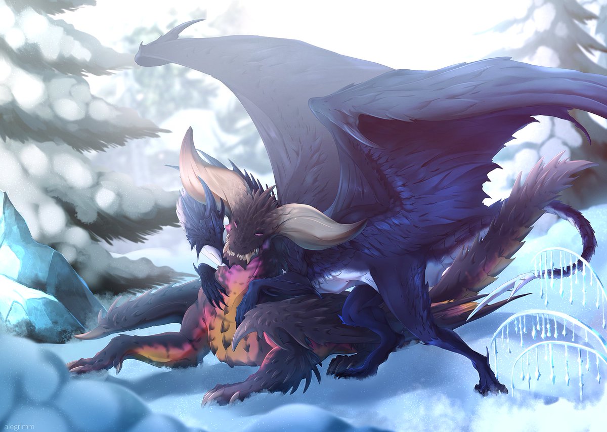 alegrimm2's tweet image. #MonsterHunter 

Commission for Nystrala on FA with Nergigante and Velkhana :3