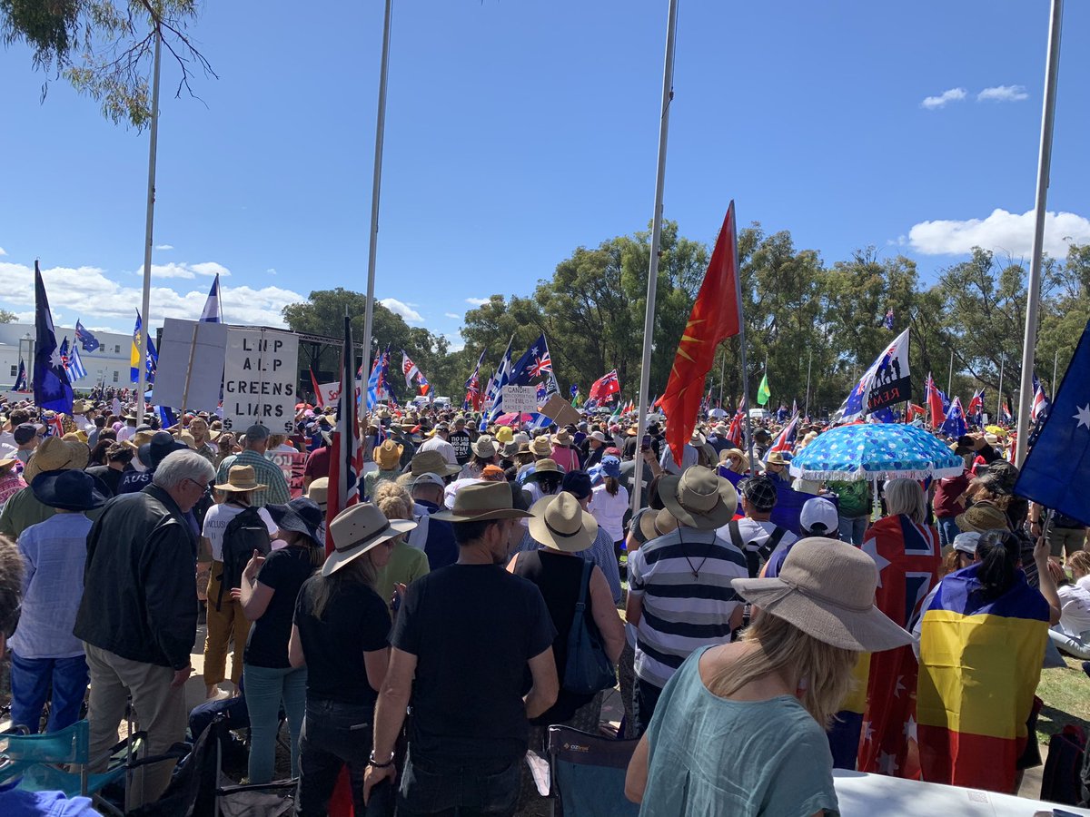 KirralieS's tweet photo. An incredible day in Canberra. One of the biggest demonstrations of love, acceptance &amp; exalting God Australia has ever seen! 

Tears for those who have lost so much. Joy &amp; pride standing with so many freedom loving Aussies!

#endmandates #savelives #restorejobs #ConvoyToCanberra https://t.co/ZzXF2ZAlgl