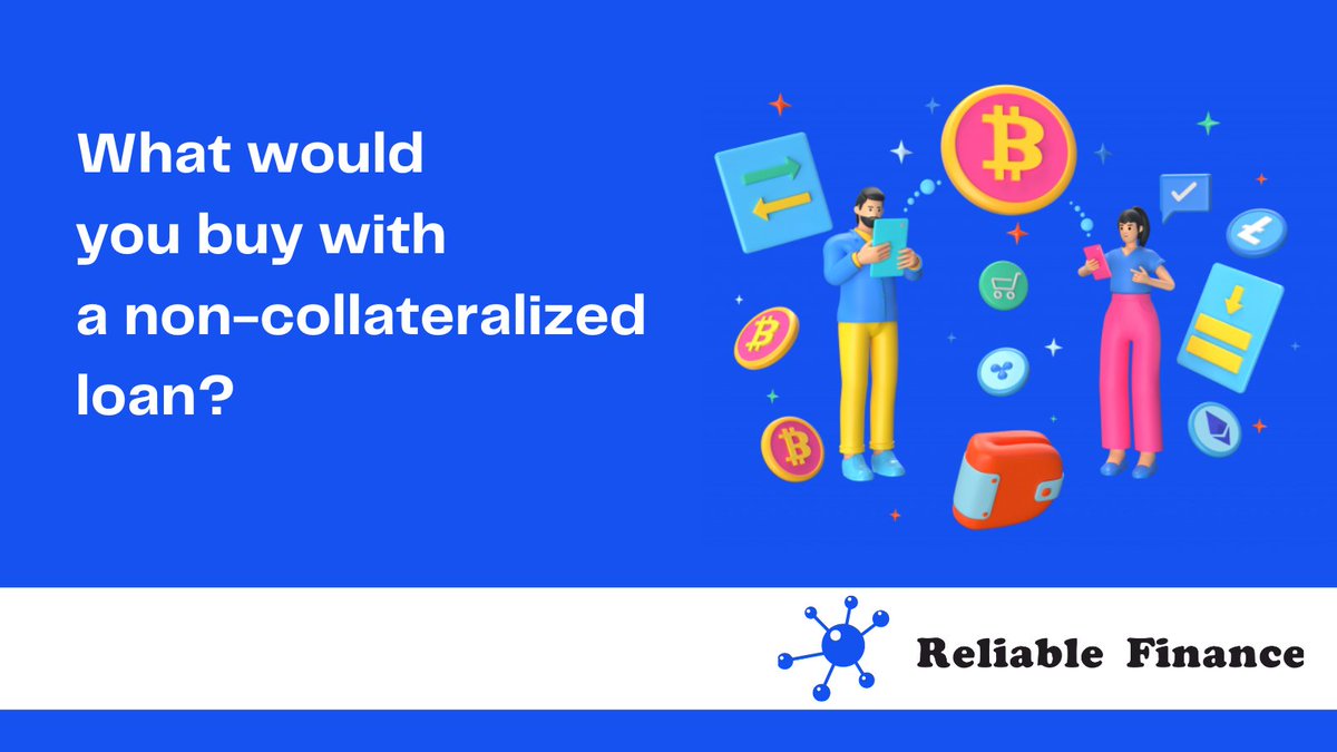 ReliableDeFi's tweet photo. #ReliableFinance 's goal is to make access to #DeFi more universal by unlocking the opportunity for non-collateralized loans.
What outlandish gift would you buy yourself or a loved-one with a non-collateralized #loan? https://t.co/Z2ryp0EwNT