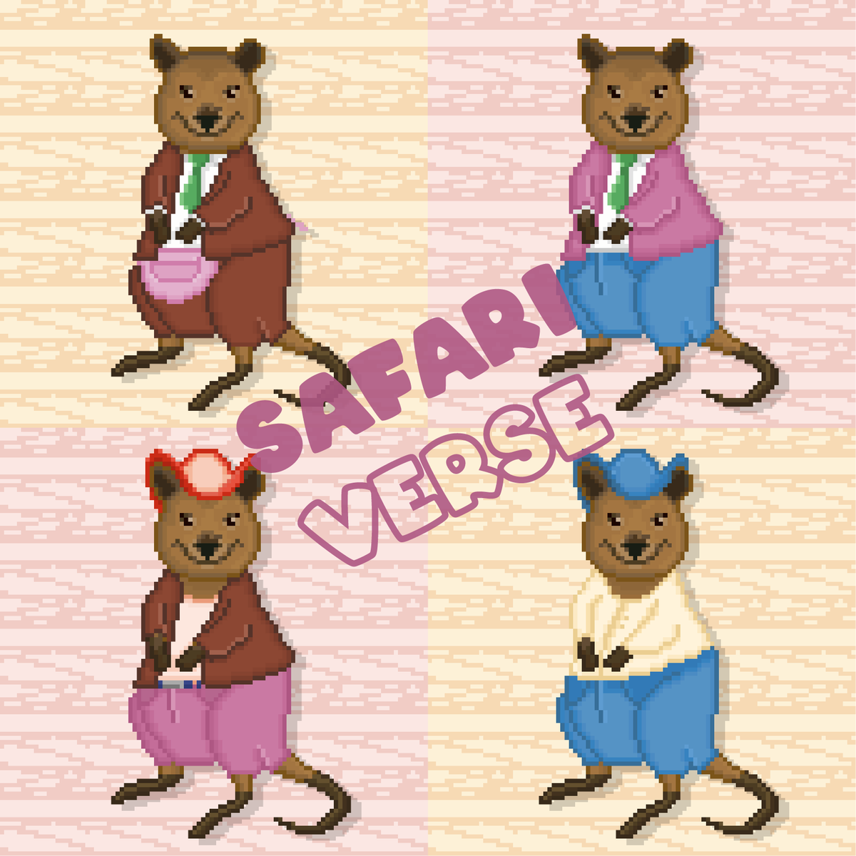 safariverse_nft's tweet photo. After weeks of work, we are finally ready to announce our new #NFTProject - #SafariVerse. We'll be releasing 2 collections starting with cute #pixelart #QuirkyQuokkas 🐻 followed by cool #GoofyGiraffes 🦒

Stay tuned! Giveaways coming soon!🎁

#NFTdrop #OpenSeaNFT #NFTartist https://t.co/fpnHGF2E6T