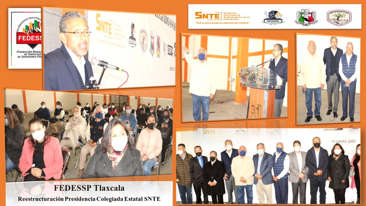 #Enterate 
<a href="/agusaviles1/">Agustín Avilés</a> Pdte. Col. Nal. Toma Protesta a Rodolfo Suárez Pérez como Pdte. Col. en #Tlaxcala, sustituye al Profr. @gocoismael reconociéndoles y agradeciendo en nombre del #SNTE la tarea encomendada.
<a href="/marudavalos29/">Maru Dávalos</a> @sntssct @sntsader 
#TodosSomosUno
#FuerzaFEDESSP