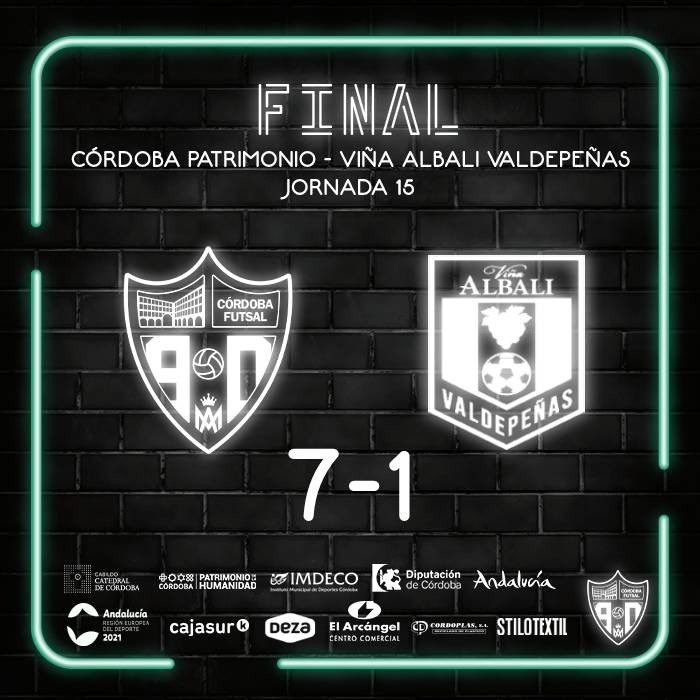 CordobaFutsal's tweet photo. 📣 40’. ¡¡FINAL EN VISTA ALEGRE!!
🏆 1ª División - Jornada 15
😴 ¡¡SIGAMOS SOÑANDO!!
⚽️ Córdoba Patrimonio 7
      @VinaAlbaliFS 1
➡️ @18zequi_ (3), Viana, @11miguelin11, @PablodelMoral14 y Rato (p.p), goleadores para los blanquiverdes.
#CordobaPatrimonioValdepeñas #LNFS https://t.co/Z500xhoJSx
